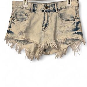 Bullhead Women's Blue and Cream Shorts